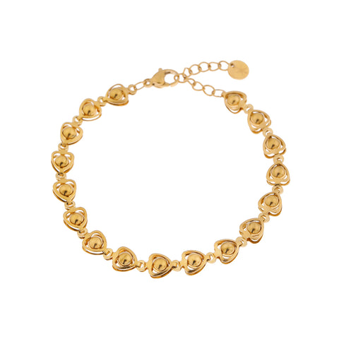 Round Heart Bracelet Gold
