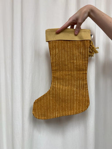 Printed christmas stocking - orange stripe