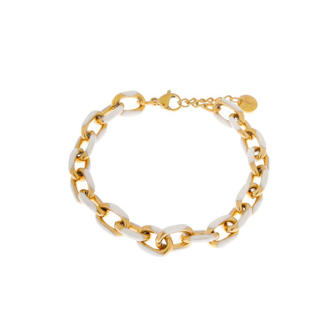 White chain bracelet gold