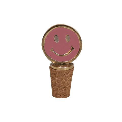 Bottle stopper smiley pink