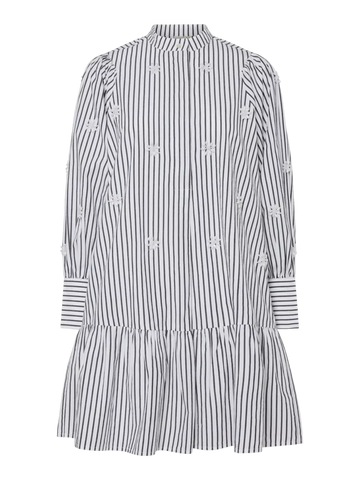 YASEMURA LS DRESS S - black stripes