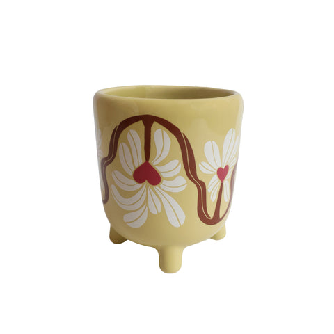 Flowerpot Green Hearts Flowers