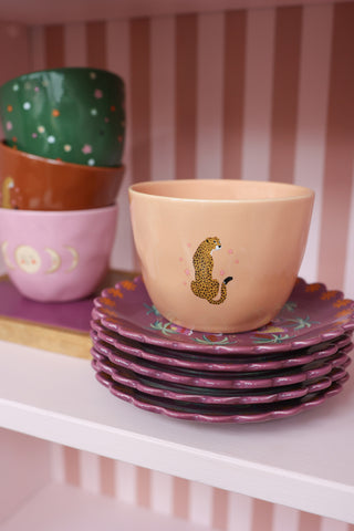 Large Peach Cup Leopard