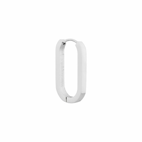 Single oval hoop silver