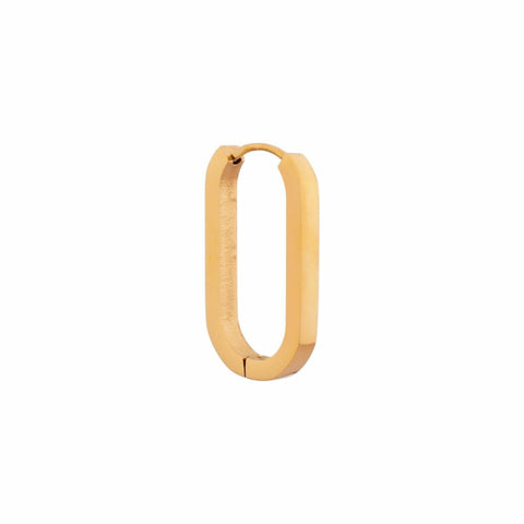 Single oval hoop gold