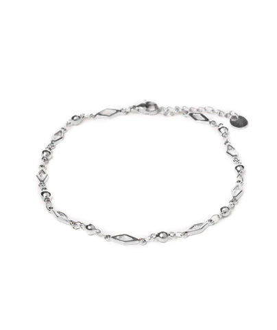 DOT RHOMB ANKLET SILVER