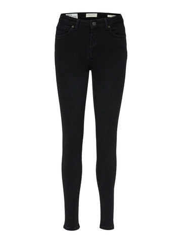 SLFSOPHIA MW SKINNY BLACK JEANS U NOOS - BLACK DENIM