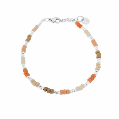 Pink rainbow bracelet silver
