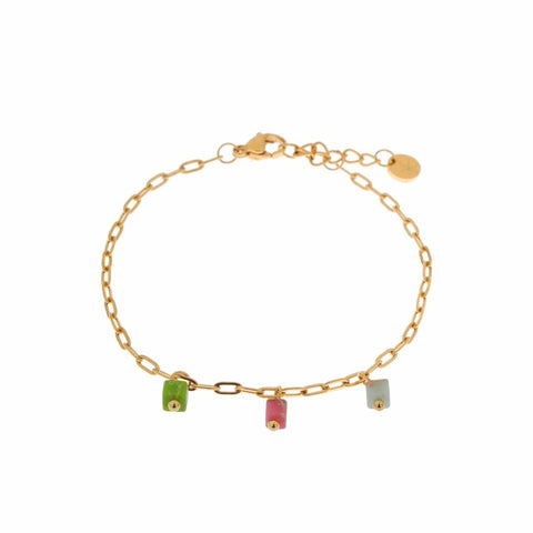 Color cube bracelet gold