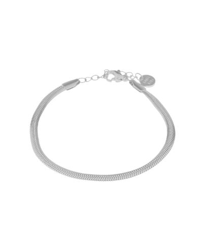 Smooth snake bracelet silver