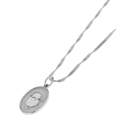 Oval necklace silver