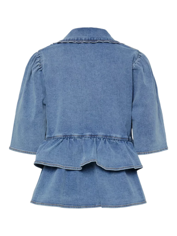 YASSCALA SS DENIM TOP – light blue denim