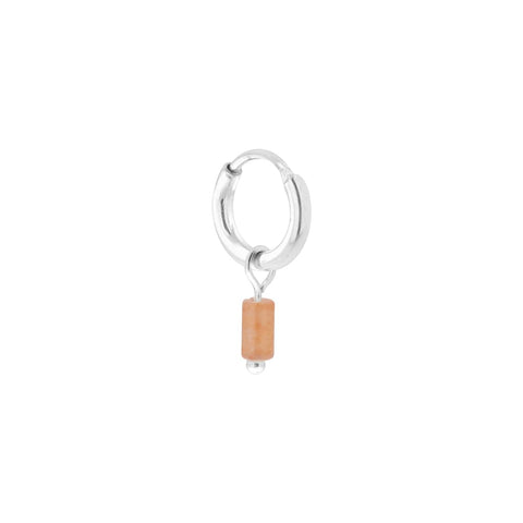 Single small orange tube hoop silver