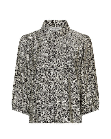 MSCHCielo Amabella 3/4 Shirt AOP - Fog Abstract