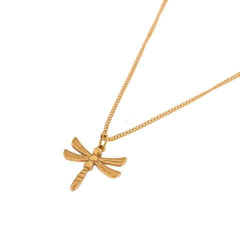 Dragonfly necklace gold