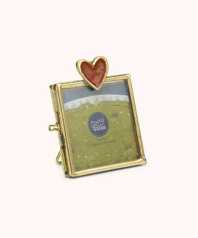 Pyar heart mini frame - red gold - doing goods