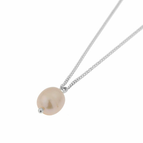 Big pearl necklace silver