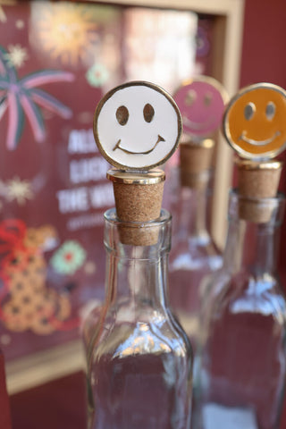 Bottle stopper smiley white