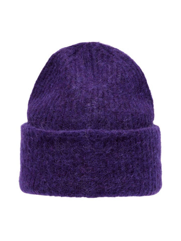 Slflulu linna knit beanie b - acai melange