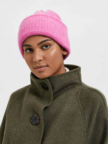 Slflulu linna knit beanie b - phlox pink