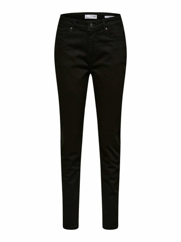 Slfmartha hw jet black skinny jeans - black denim