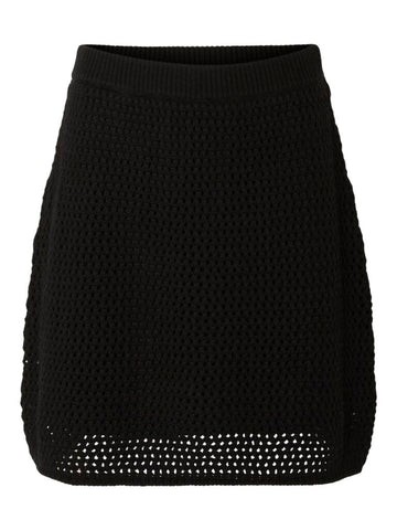 Slffina hw mini knit skirt- Black