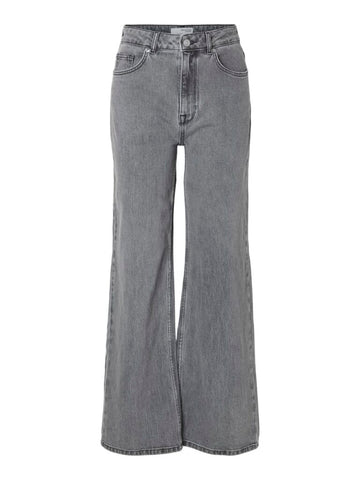 Slfalice hw wide long Eloise grey jaa nios - Light grey denim