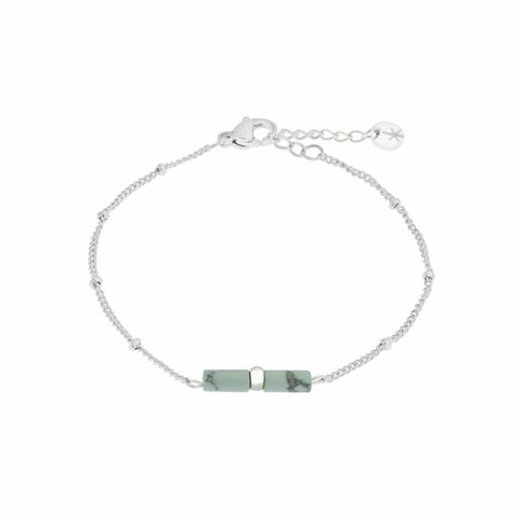 Turquoise tube bracelet silver