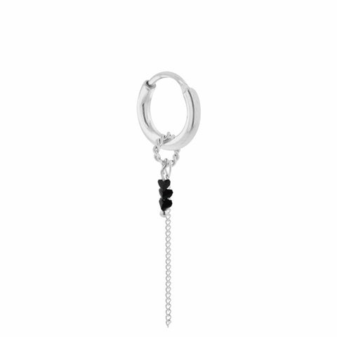 Single chain black stone silver