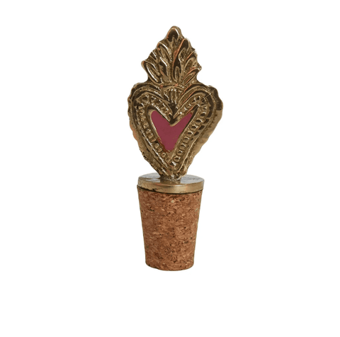 Bottle stopper lucky heart fire