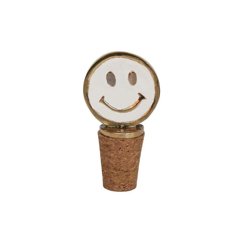 Bottle stopper smiley white