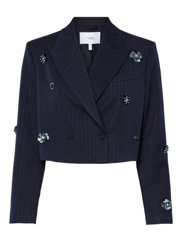 Yasmidnight ls short blazer - navy blazer