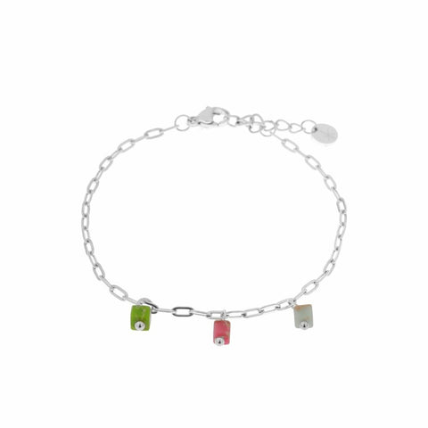 Color cube bracelet silver