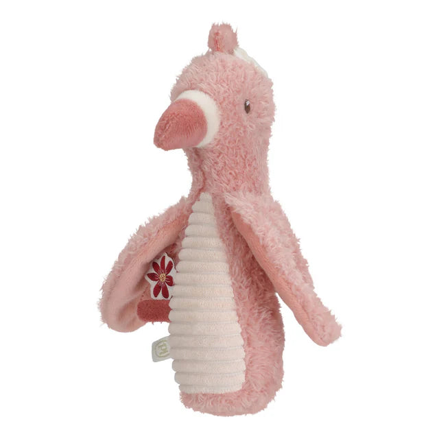 Knijpspeeltje met rammel - Flamingo