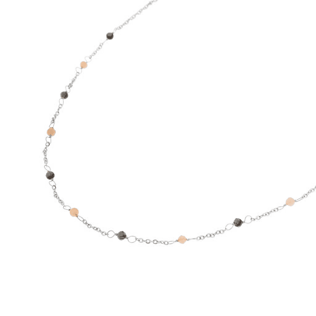 Double dottie necklace black silver