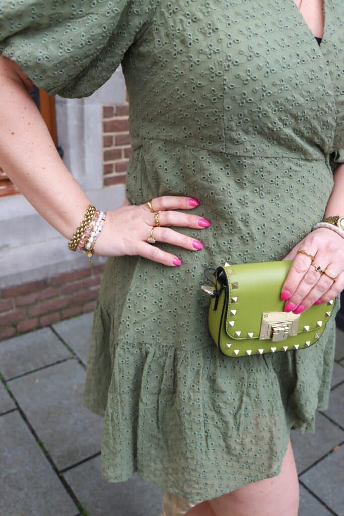 YASVILMA 3/4 WRAP DRESS - Oil Green