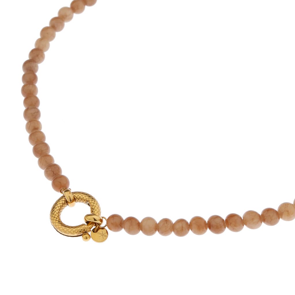 Brown snake necklace gold