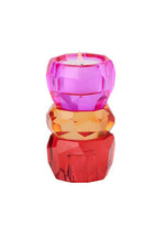 Palisades kristalglas thealight 10,5H - pink orange red