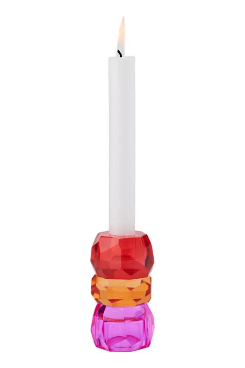 Palisades kristalglas thealight 10,5H - pink orange red