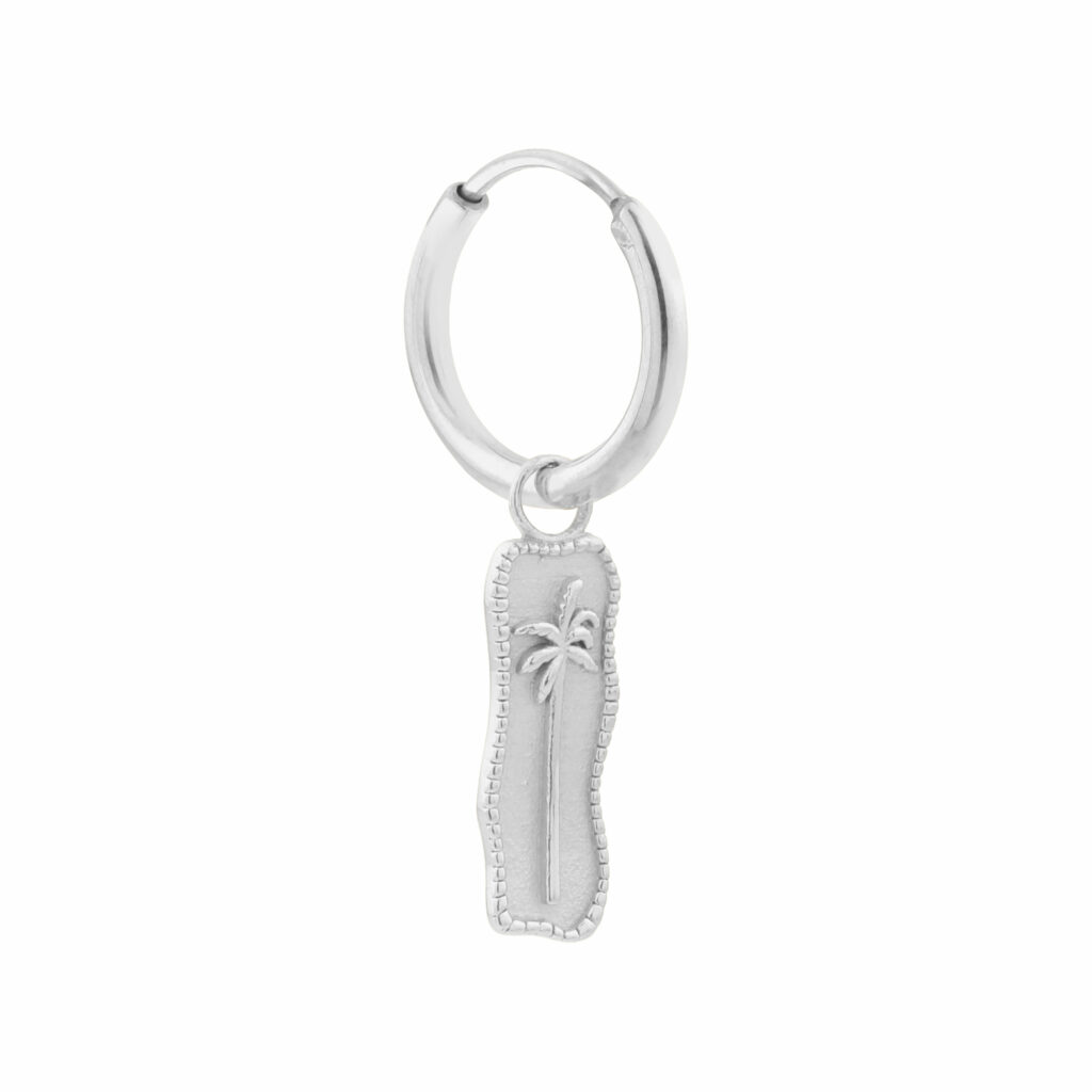 Single palm beach hoop silver