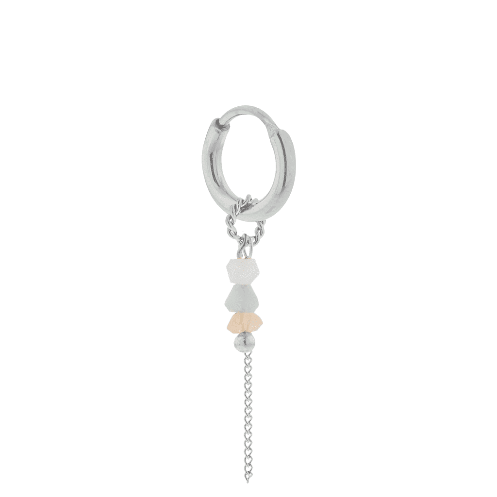 Single chain pastel hoop silver