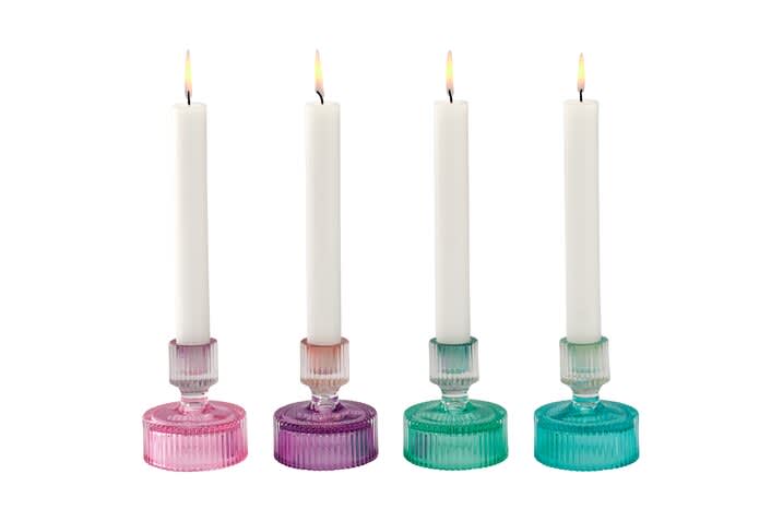 Jacquard ribble candleholder glans - divers
