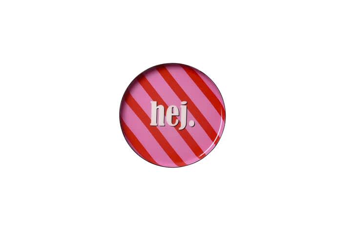 Hej plate - pink red