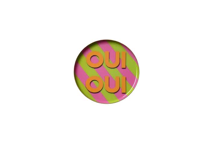 Oui oui plate - pink green