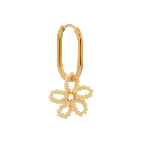 Single flower beads hoop gold