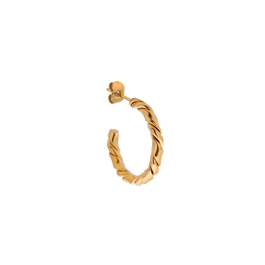 Single rolled bun hoop gold