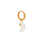 Single mystical moon hoop gold