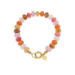 Colorful jade bracelet gold