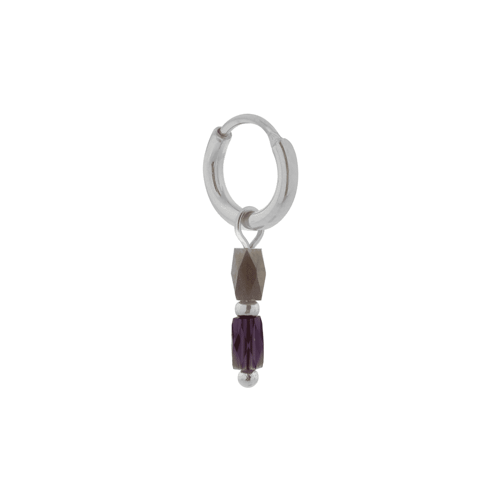 Single terra grey hoop silver