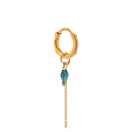 Single chain green drop hoop gold